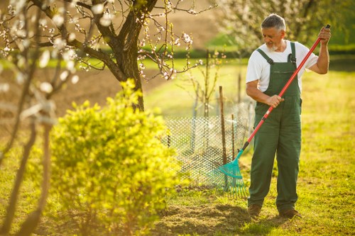 Local hedge maintenance for a garden with limited access in Sevenkings